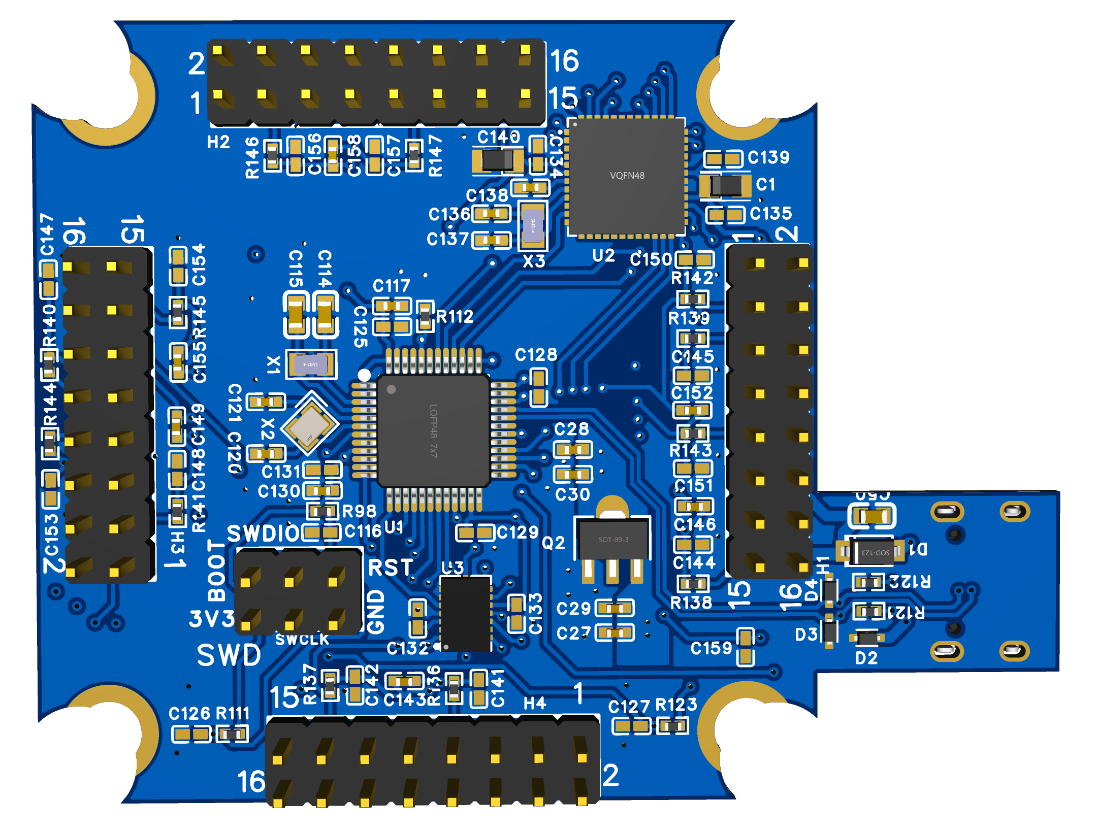 PCB pengembangan STM32 Mixed-Signal Board